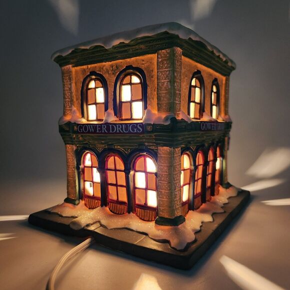 Enesco Its A Wonderful Life Village Gower Drugs Light Up Christmas Decorations‎ - Picture 13 of 15